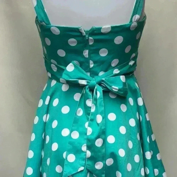 Ixia Green Polka Dot Print Pinup Fit & Flare
Tie-Back Dress - Picture 5 of 5